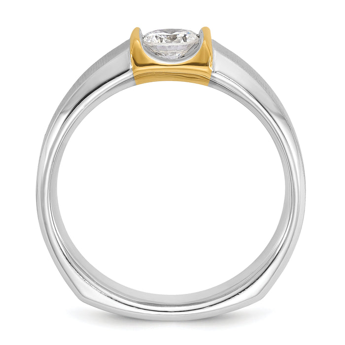 14k Two-tone IBGoodman Men's Diamond Complete Ring-B63258