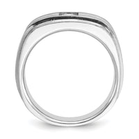 14k White Gold IBGoodman Men's Polished/Satin Diamond Complete Ring-B63266