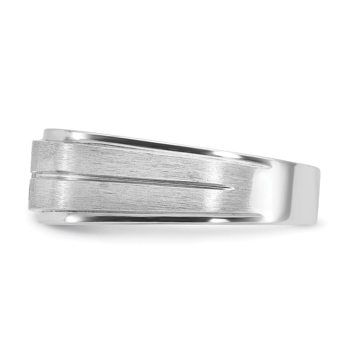 14k White Gold IBGoodman Men's Polished/Satin Diamond Complete Ring-B63266
