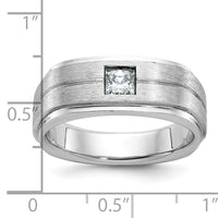 14k White Gold IBGoodman Men's Polished/Satin Diamond Complete Ring-B63266