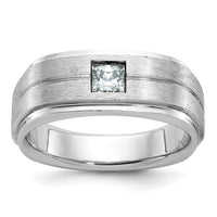 14k White Gold IBGoodman Men's Polished/Satin Diamond Complete Ring-B63266
