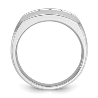 14k White Gold IBGoodman Men's Polished & Satin 5-Stone Diamond Ring-B63267