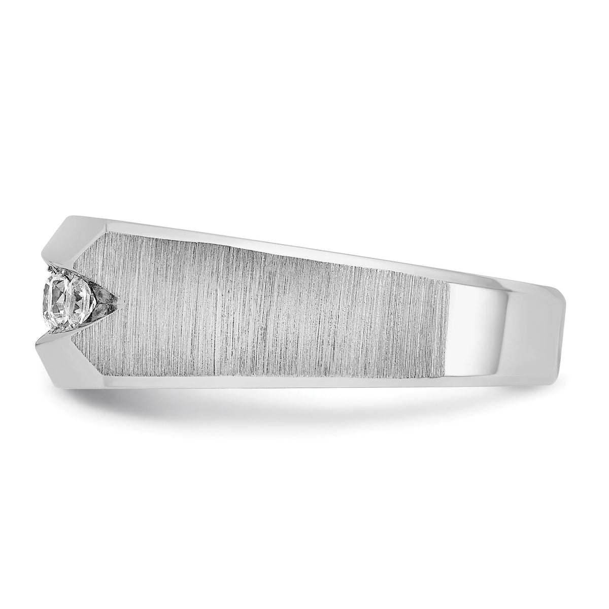 14k White Gold IBGoodman Men's Polished & Satin 5-Stone Diamond Ring-B63267