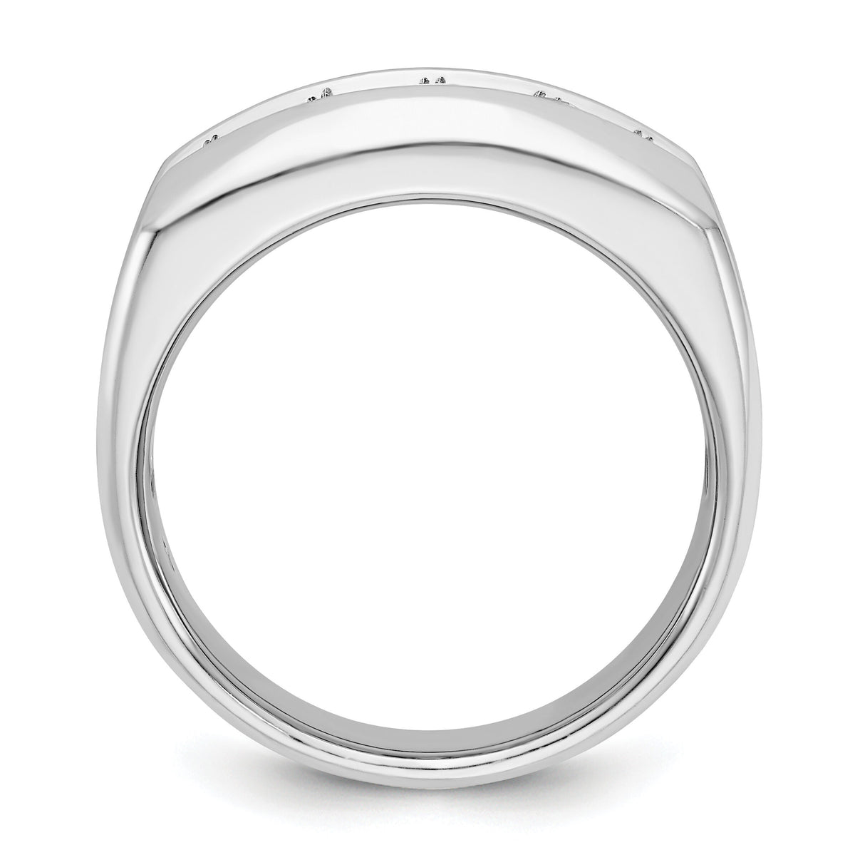 14k White Gold 1 ct Lab Grown Diamond VS/SI+ G+ 5 Stone Comp Men's Ring-B63268