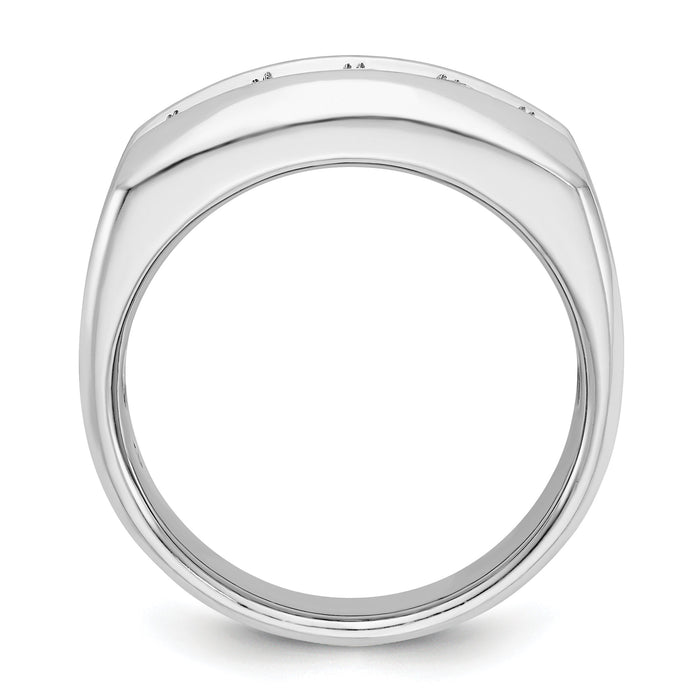 14k White Gold 1 ct Lab Grown Diamond VS/SI+ G+ 5 Stone Comp Men's Ring-B63268