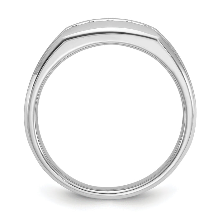 14k White Gold IBGoodman Men's Polished & Satin 5-Stone Diamond Ring-B63269