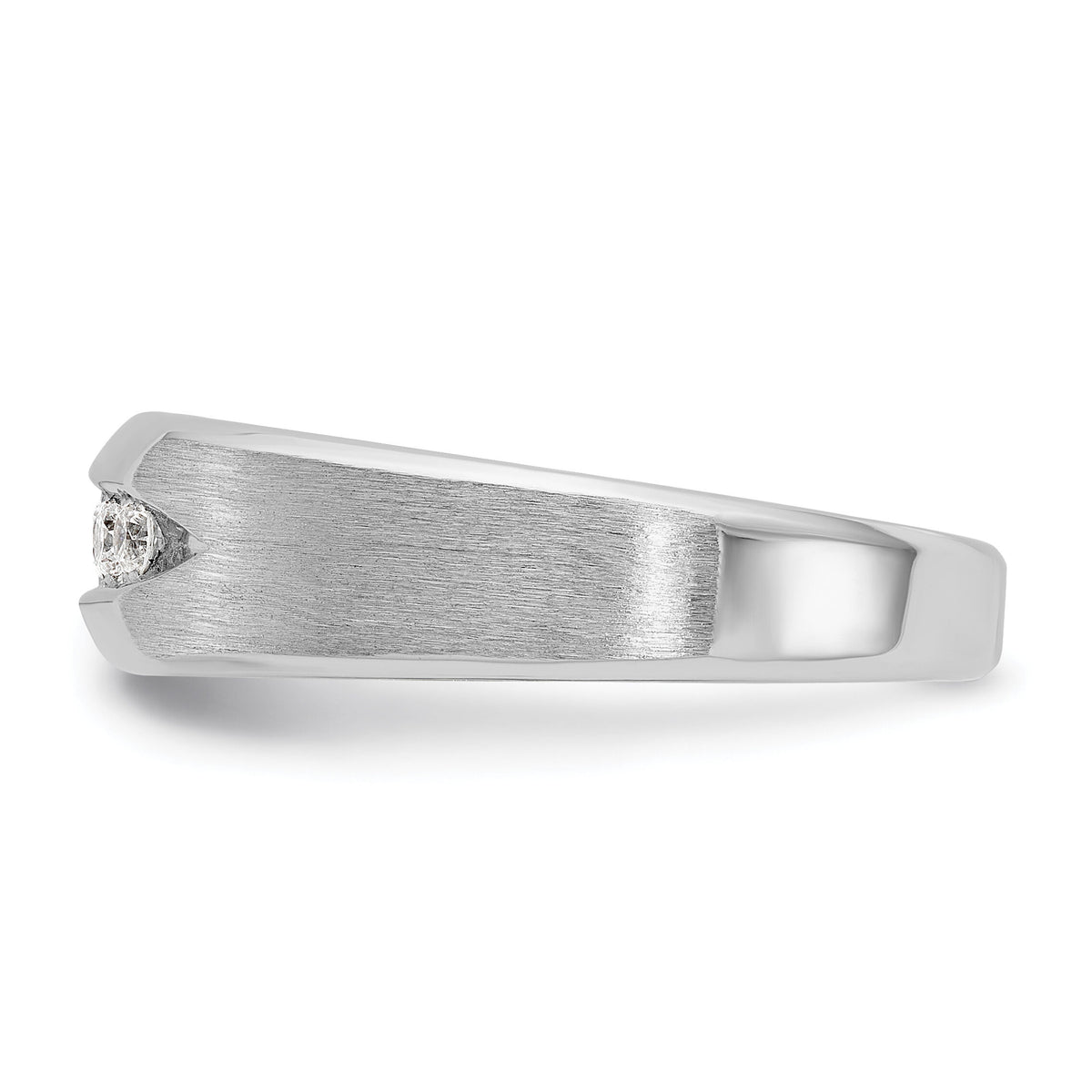 14k White Gold IBGoodman Men's Polished & Satin 5-Stone Diamond Ring-B63269
