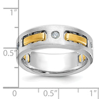 10ktt IBGoodman Men's Polished Satin & Cut-Out 3-Stone Diamond Ring-B63291