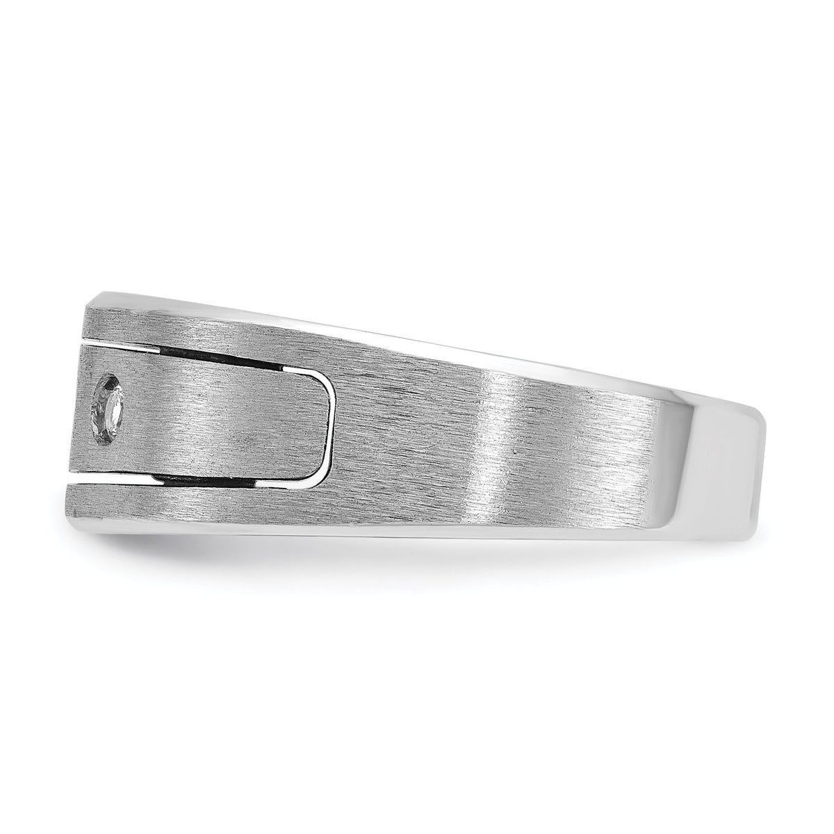 14k WG IBGoodman Men's Polished/Satin/Antiqued Diamond Complete Ring-B63306