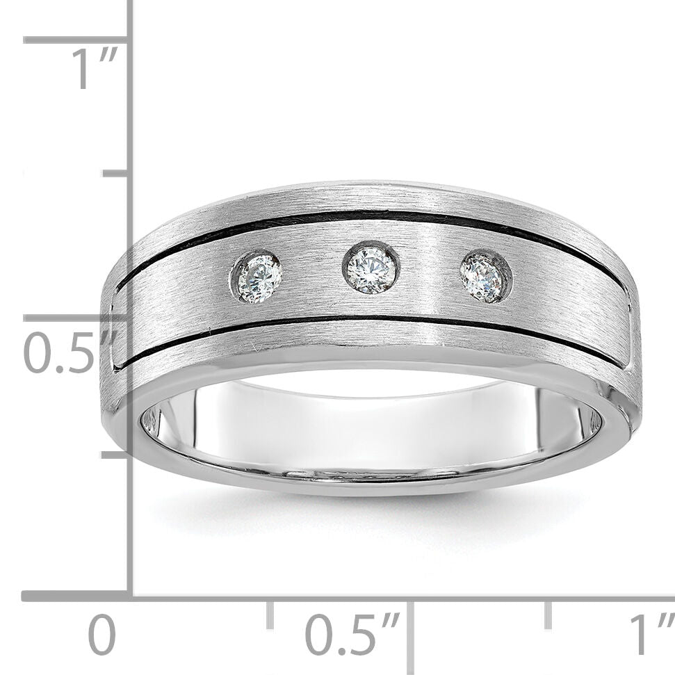 14k WG IBGoodman Men's Polished/Satin/Antiqued Diamond Complete Ring-B63306