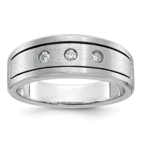 14k WG IBGoodman Men's Polished/Satin/Antiqued Diamond Complete Ring-B63306