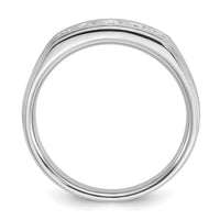 14kw IBGoodman Men's Polished Satin & Grooved Diamond 5-Stone Ring-B63310