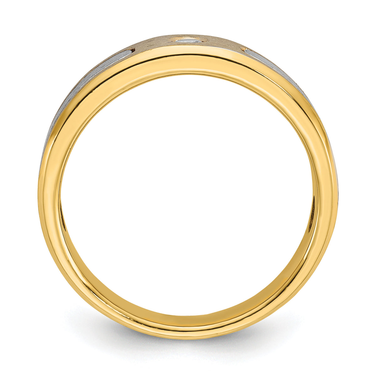 10k Two-tone IBGoodman Men's Polished and Satin Diamond Ring Mounting-B63320