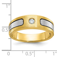 10k Two-tone IBGoodman Men's Polished and Satin Diamond Ring Mounting-B63320