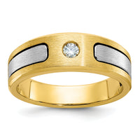 10k Two-tone IBGoodman Men's Polished and Satin Diamond Ring Mounting-B63320