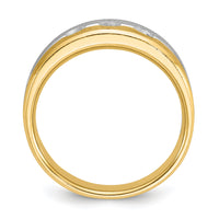 14k Two-tone IBGoodman Men's Polished and Satin Diamond Complete Ring-B63322