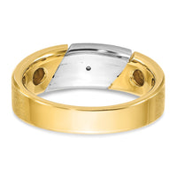 14k Two-tone IBGoodman Men's Polished and Satin 1/20 carat Diamond Complete Ring-B63360-4YWAA