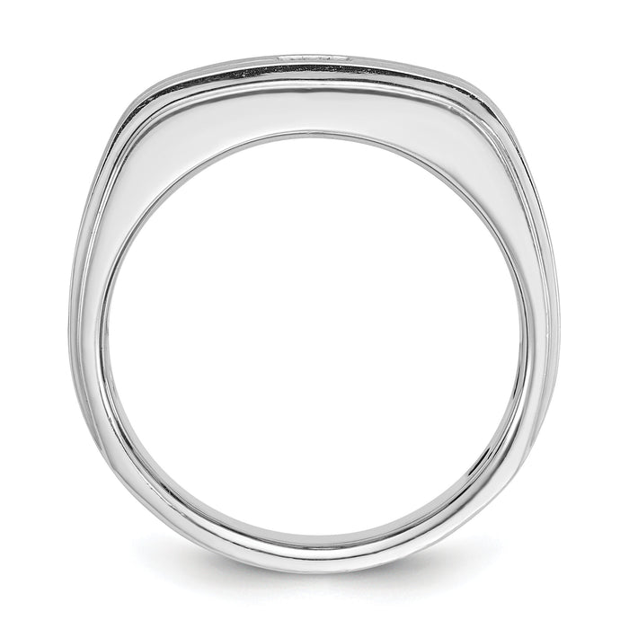14k White Gold IBGoodman Men's Polished/Satin Diamond Complete Ring-B63366