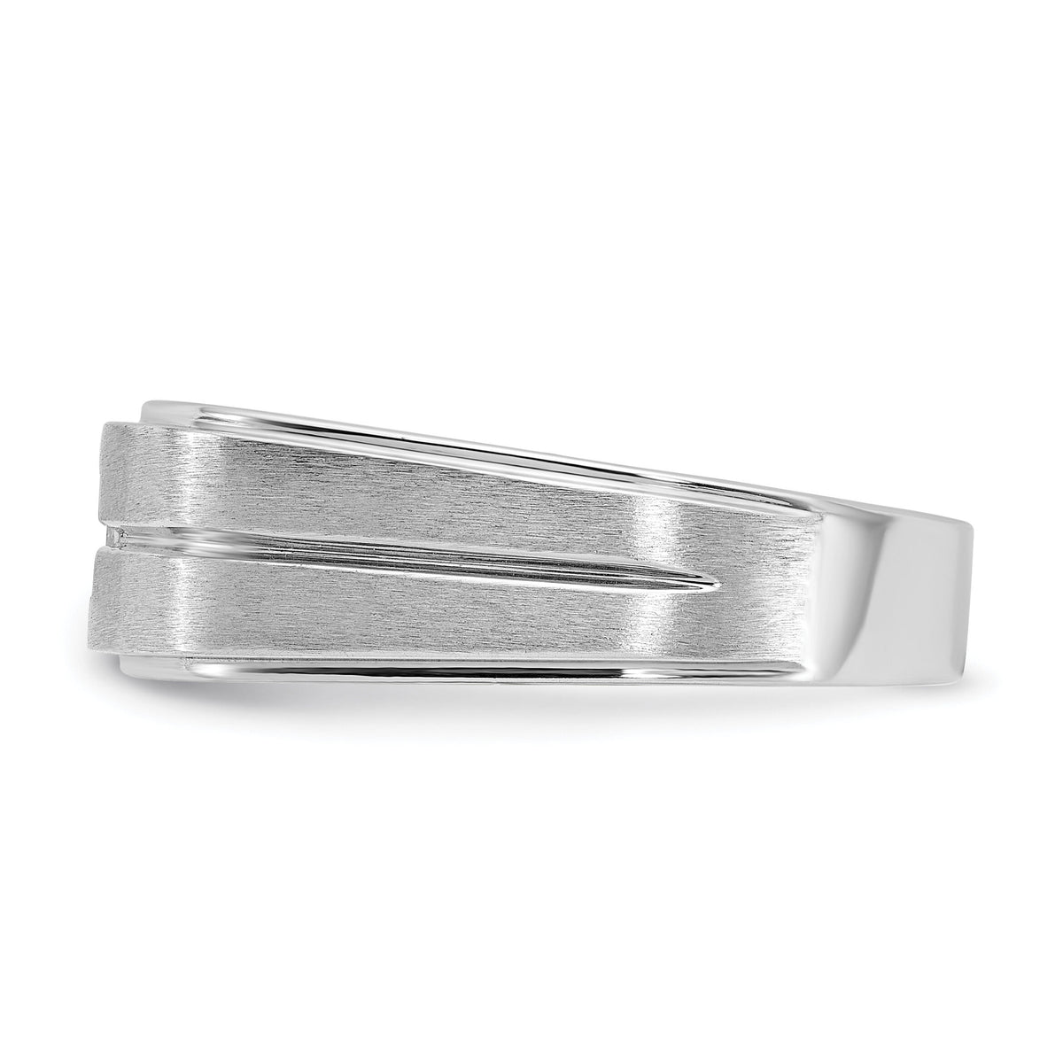 14k White Gold IBGoodman Men's Polished/Satin Diamond Complete Ring-B63366