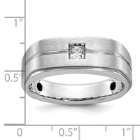 14k White Gold IBGoodman Men's Polished/Satin Diamond Complete Ring-B63366