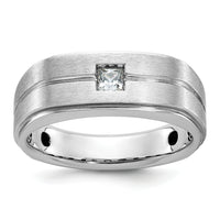 14k White Gold IBGoodman Men's Polished/Satin Diamond Complete Ring-B63366