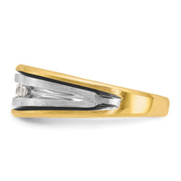 14ktt w/ Black RH IBGoodman Men's Polished & Satin Diamond Ring-B63387
