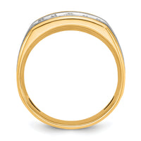10ktt IBGoodman Men's Polished Satin & Grooved 5-Stone Ring Mounting-B63388