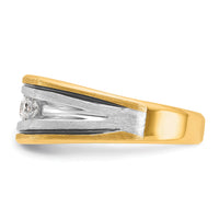10ktt IBGoodman Men's Polished Satin & Grooved 5-Stone Ring Mounting-B63388