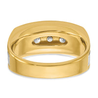 14k Two-tone w/ Blk RH 1 ct Lab Grown Dia VS/SI+ G+ 5 Stone Comp Men's Ring-B63389