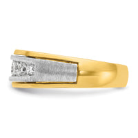 14k Two-tone IBGoodman Men's Polished & Satin 7-Stone Diamond Ring-B63411