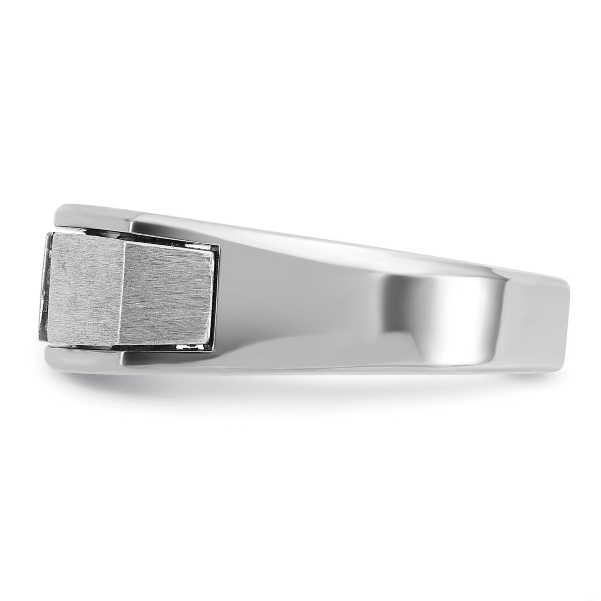 14kw IBGoodman Men's Polished Satin & Antiqued Diamond Ring-B63418