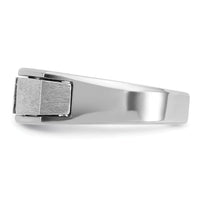 14kw IBGoodman Men's Polished Satin & Antiqued Diamond Ring-B63418