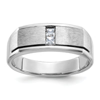 14kw IBGoodman Men's Polished Satin & Antiqued Diamond Ring-B63418