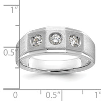 14k White Gold IBGoodman Men's Polished/Satin Diamond Complete Ring-B63420