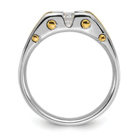 10k Two-tone IBGoodman Men's Polished and Satin Diamond Ring Mounting-B63439
