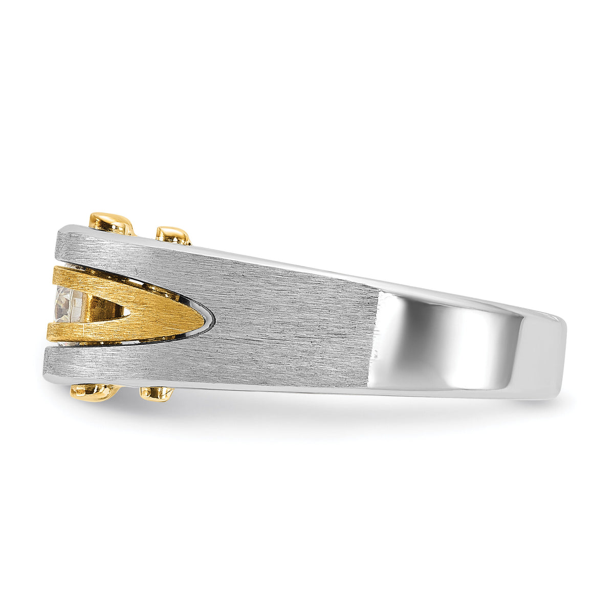 10k Two-tone IBGoodman Men's Polished and Satin Diamond Ring Mounting-B63439