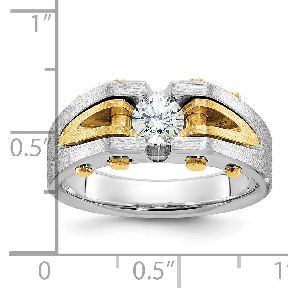 10k Two-tone IBGoodman Men's Polished and Satin Diamond Ring Mounting-B63439
