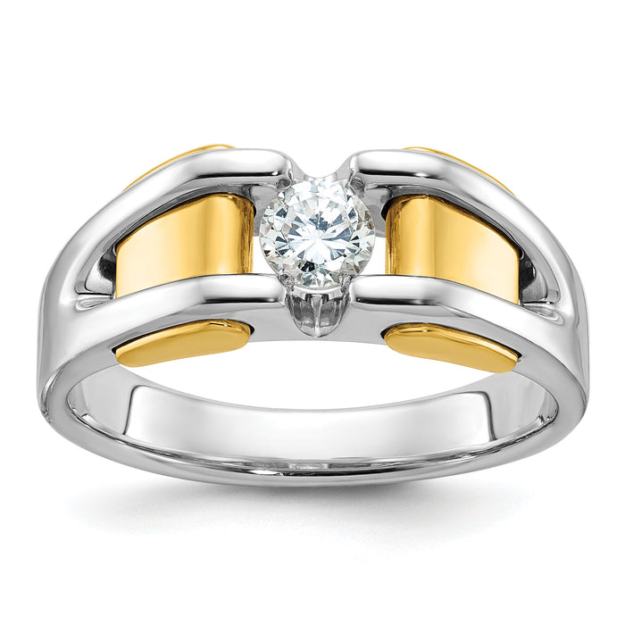 10k Two-tone IBGoodman Men's Diamond Ring Mounting-B63456
