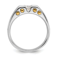 14k Two-Tone 3/8 ct Lab Grown Dia VS/SI+ G+ Solitaire Complete Men's Ring-B63461