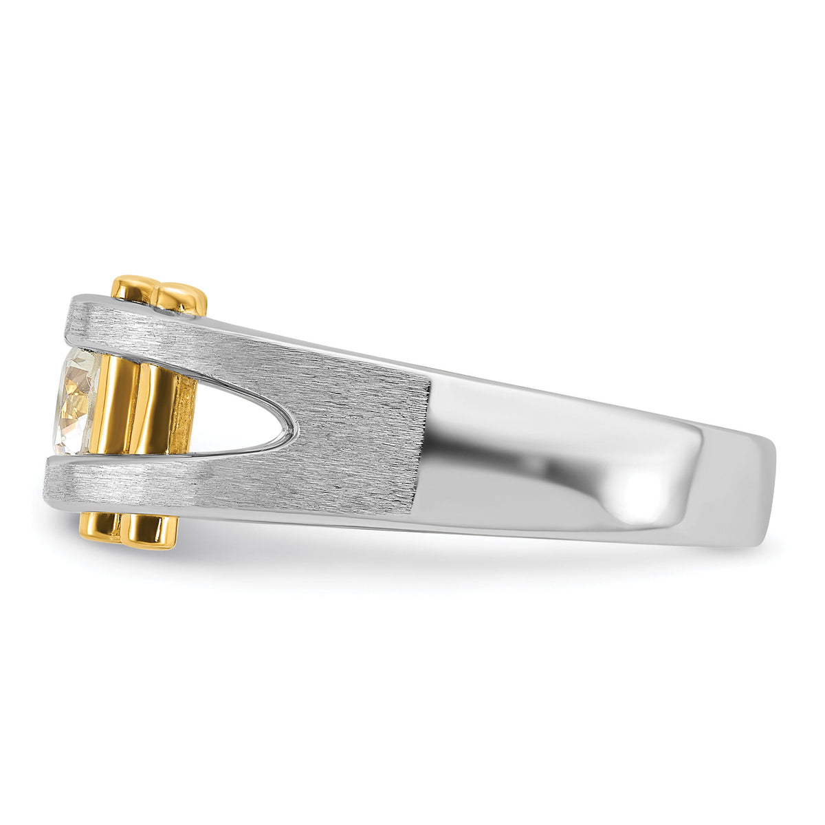 14k Two-Tone 3/8 ct Lab Grown Dia VS/SI+ G+ Solitaire Complete Men's Ring-B63461