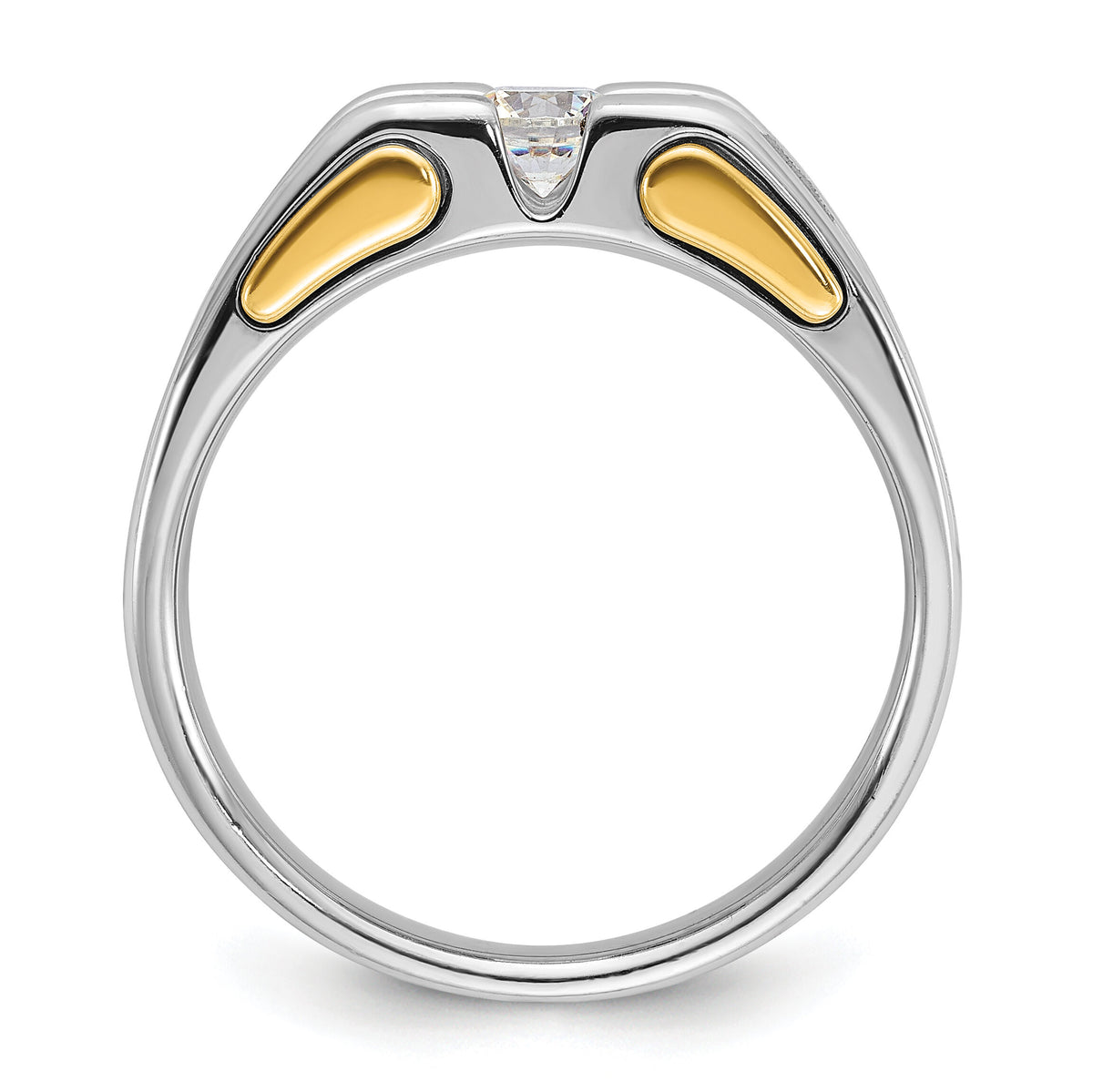 14k Two-tone 1/2 ct Lab Grown Diamond VS/SI+ G+ Complete Men's Ring-B63464