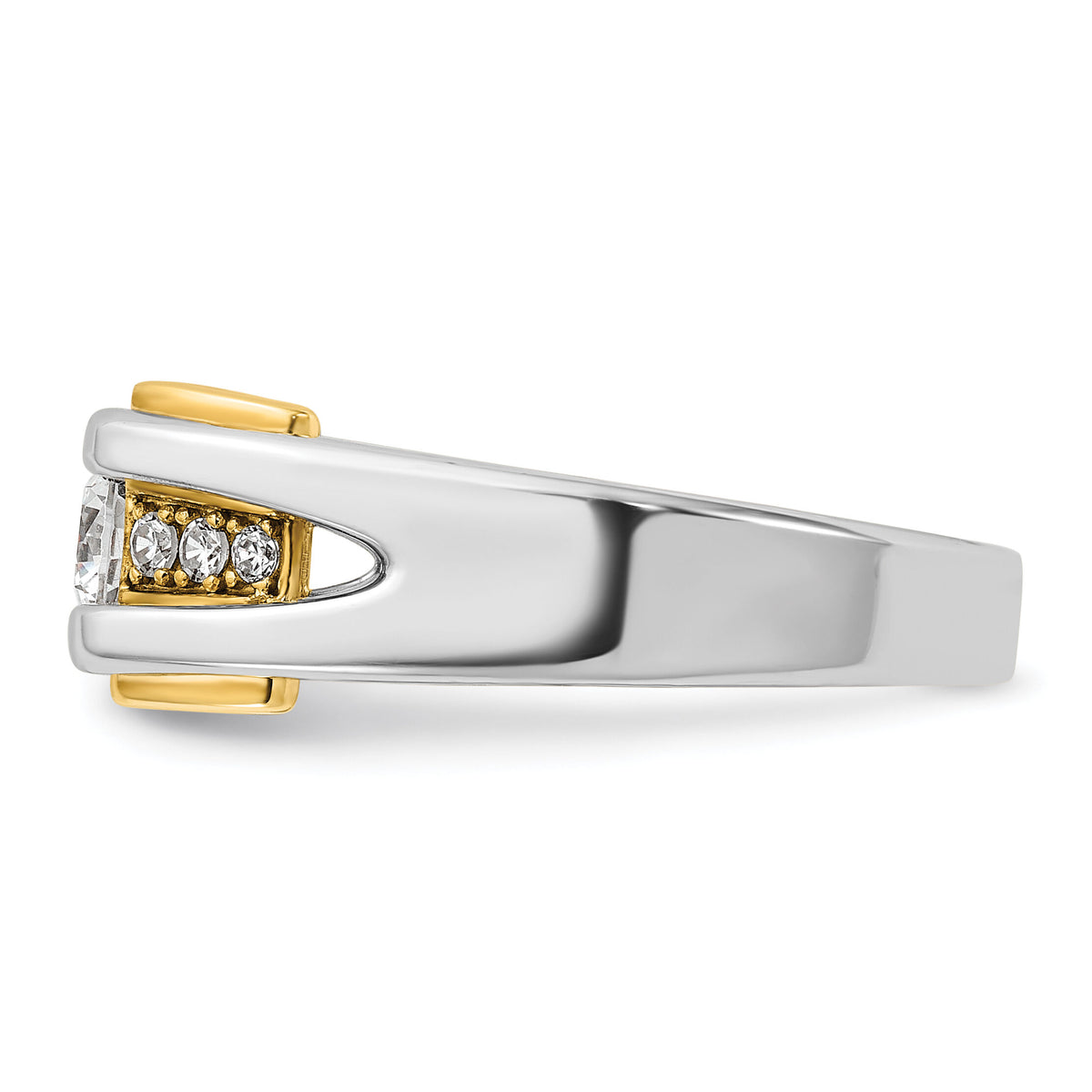 14k Two-tone 1/2 ct Lab Grown Diamond VS/SI+ G+ Complete Men's Ring-B63464