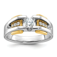 14k Two-tone 1/2 ct Lab Grown Diamond VS/SI+ G+ Complete Men's Ring-B63464