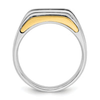 14k Two-tone 1 ct Lab Grown Diamond VS/SI+ G+ 3 Stone Complete Men's Ring-B63471A