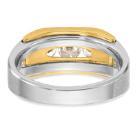 14k Two-tone 1 ct Lab Grown Diamond VS/SI+ G+ 3 Stone Complete Men's Ring-B63471A