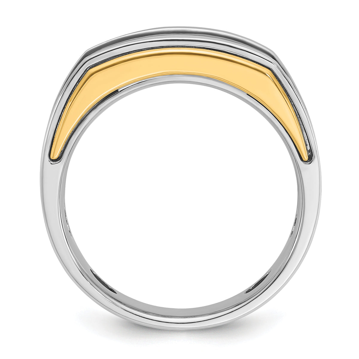 14k Two-tone IBGoodman Men's Polished 5-Stone Diamond Ring-B63474