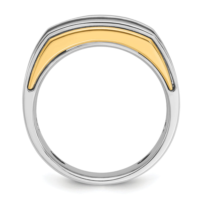 14k Two-tone IBGoodman Men's Polished 5-Stone Diamond Ring-B63474