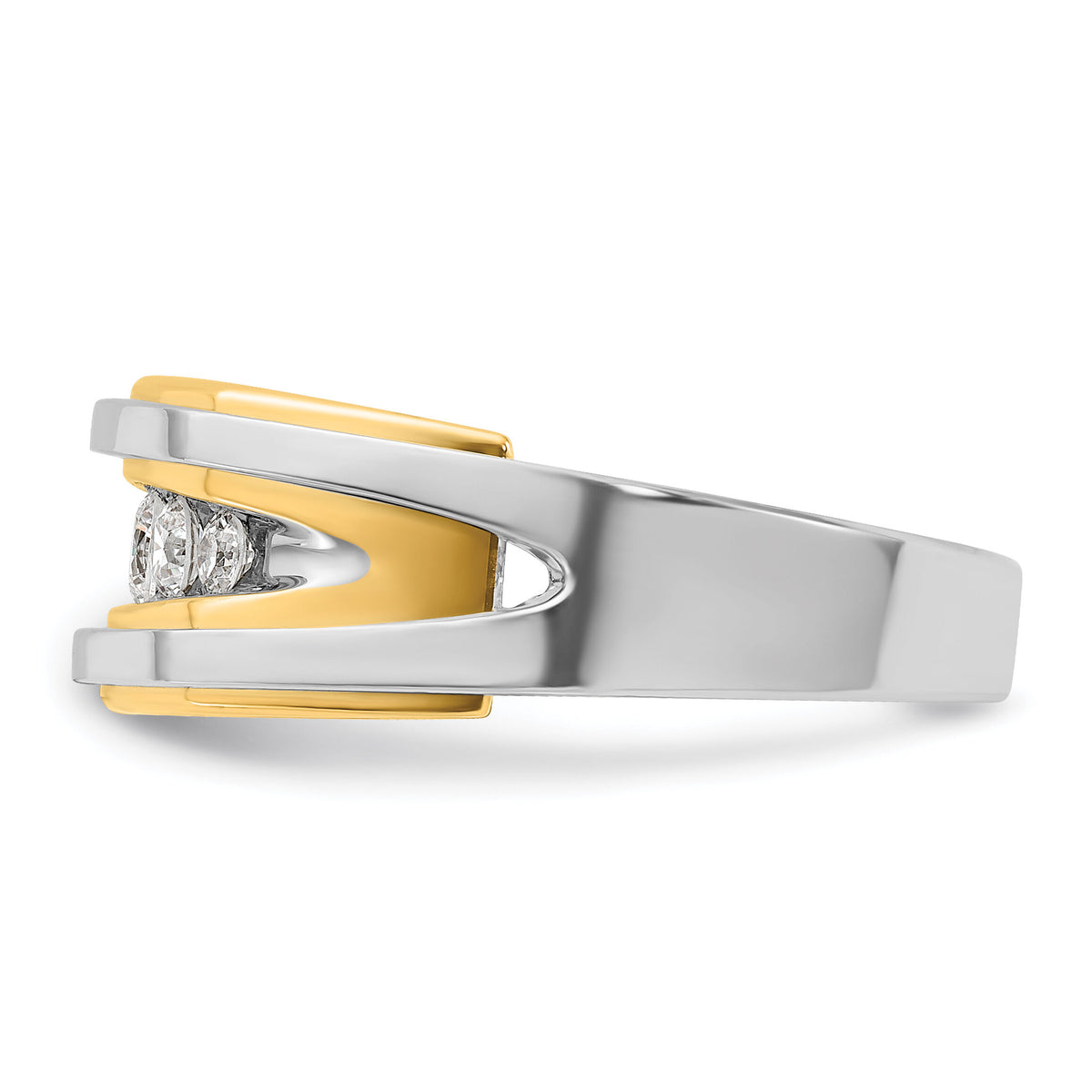 14k Two-tone IBGoodman Men's Polished 5-Stone Diamond Ring-B63474