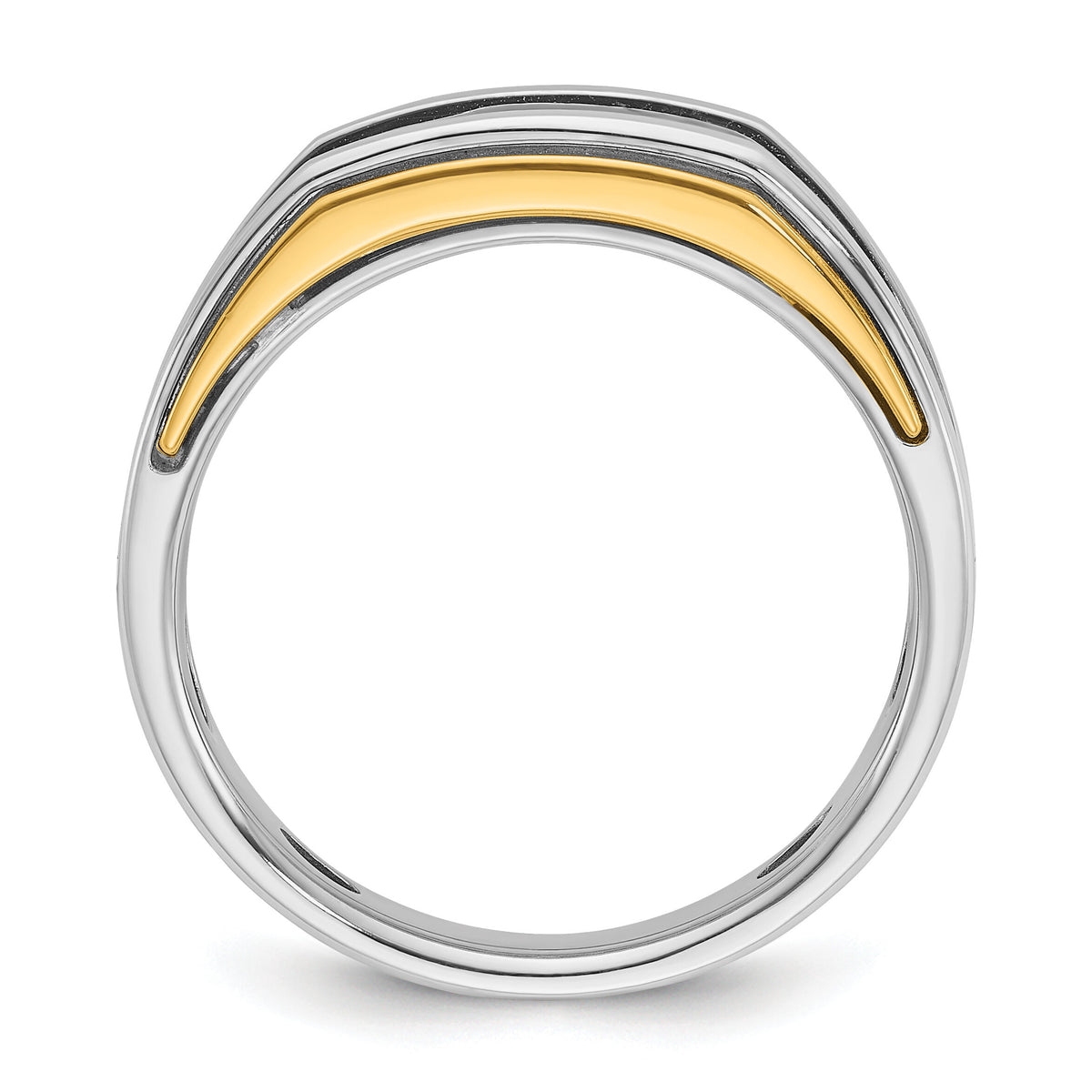10k Two-tone IBGoodman Men's Polished 5-Stone Diamond Ring-B63527