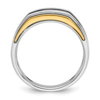 10k Two-tone IBGoodman Men's Polished 5-Stone Diamond Ring-B63527